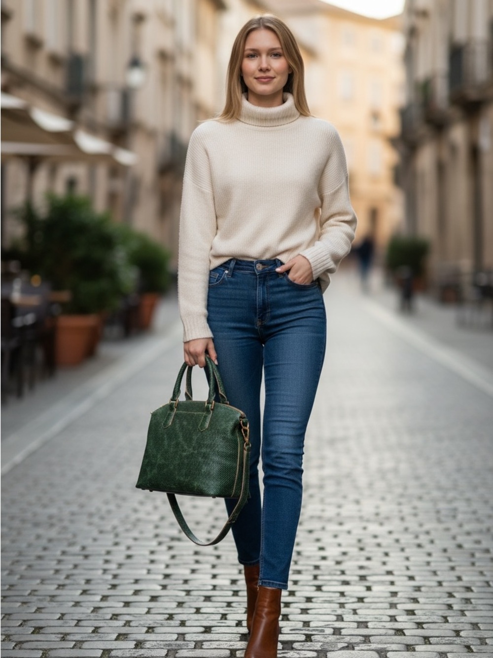 Brahmin Forest Green Satchel Bag